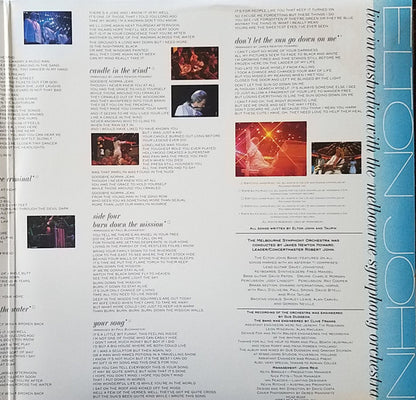Elton John With Melbourne Symphony Orchestra : Live In Australia (2xLP, Album, Pin)