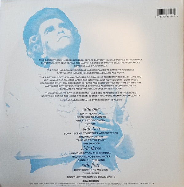 Elton John With Melbourne Symphony Orchestra : Live In Australia (2xLP, Album, Pin)