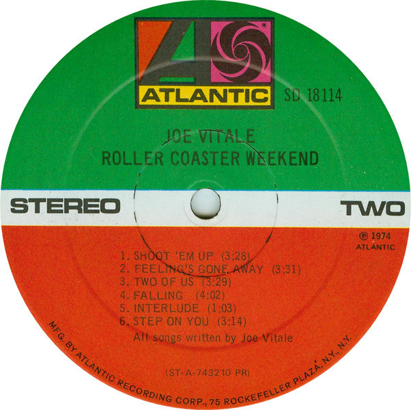 Joe Vitale : Roller Coaster Weekend (LP, Album, Pre)