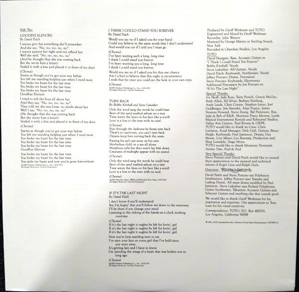 Toto : Turn Back (LP, Album, RE, RM)