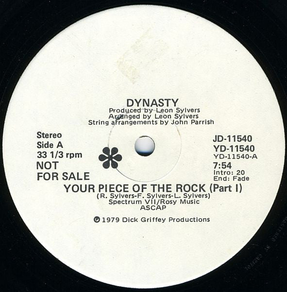 Dynasty : Your Piece Of The Rock (12", Promo)