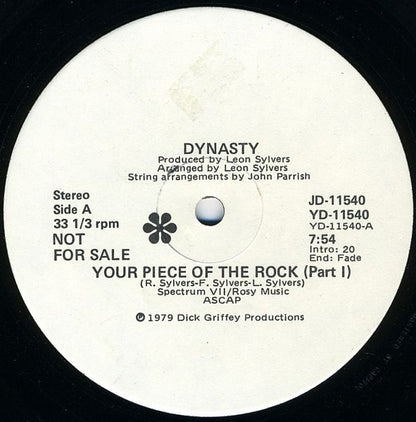 Dynasty : Your Piece Of The Rock (12", Promo)
