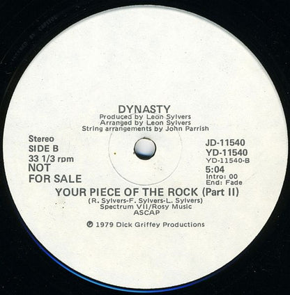 Dynasty : Your Piece Of The Rock (12", Promo)