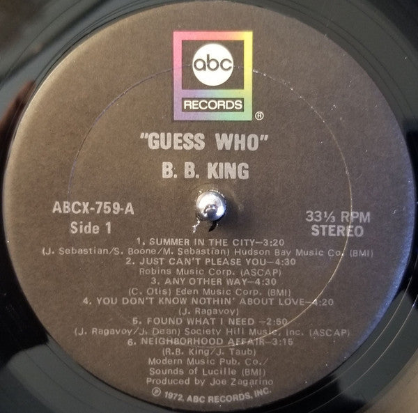 B.B. King : Guess Who (LP, Album, Club)