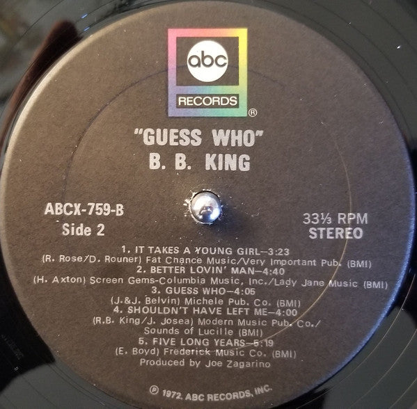 B.B. King : Guess Who (LP, Album, Club)