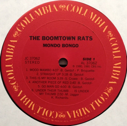 The Boomtown Rats : Mondo Bongo (LP, Album, Pit)