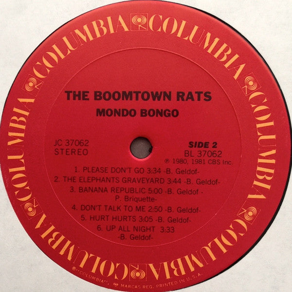 The Boomtown Rats : Mondo Bongo (LP, Album, Pit)