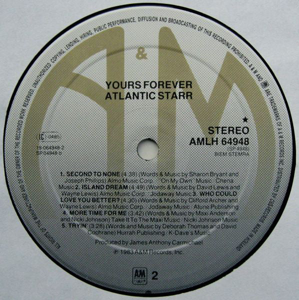 Atlantic Starr : Yours Forever (LP, Album)