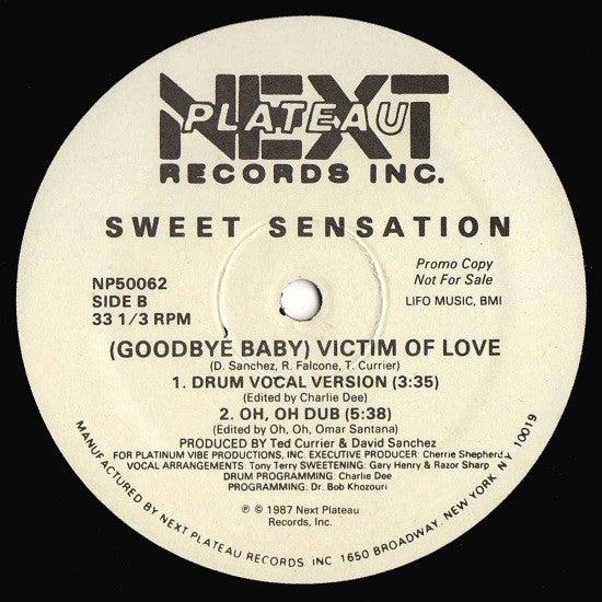 Sweet Sensation : (Goodbye Baby) Victim Of Love (12", Promo)