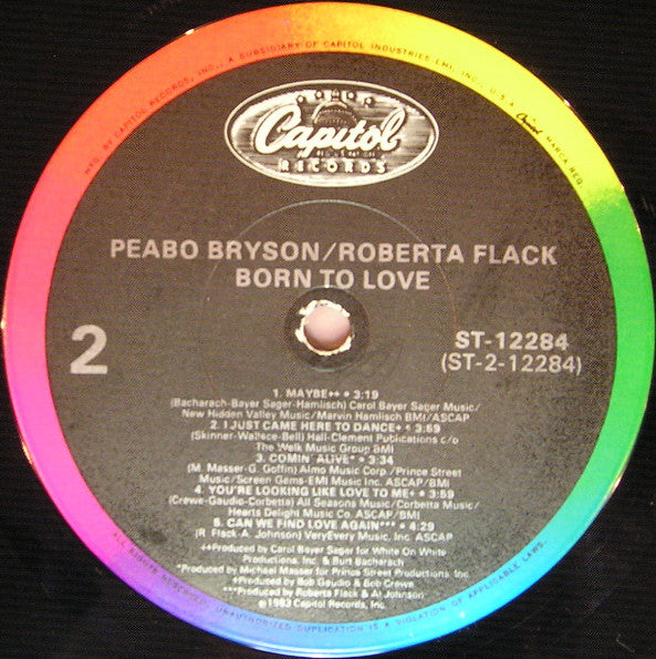 Peabo Bryson & Roberta Flack : Born To Love (LP, Album, Win)
