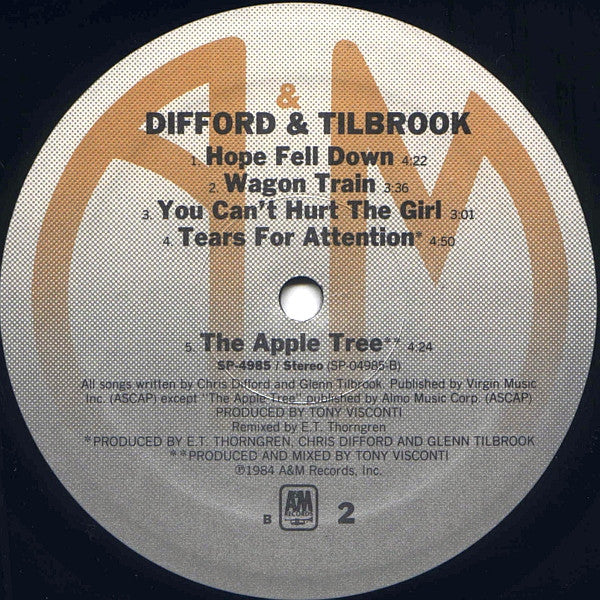 Difford & Tilbrook : Difford & Tilbrook (LP, Album, EMW)