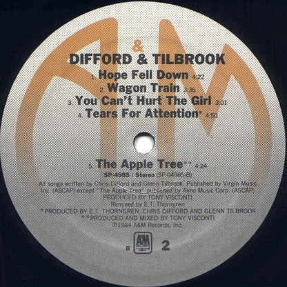 Difford & Tilbrook : Difford & Tilbrook (LP, Album, EMW)