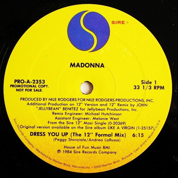 Madonna : Dress You Up (12", Promo)