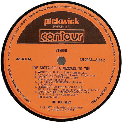 Bee Gees : I've Gotta Get A Message To You (LP, Album, Comp, RE)