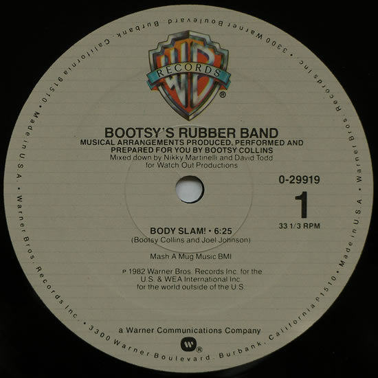 Bootsy's Rubber Band : Body Slam! (12", Single, All)