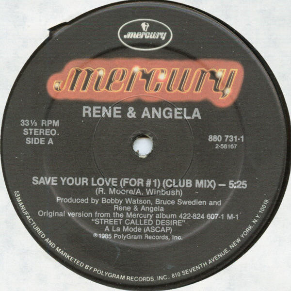 René & Angela : Save Your Love (For #1) (12")