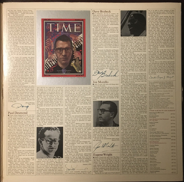 The Dave Brubeck Quartet : 25th Anniversary Reunion (LP, Album, Mixed, Promo, Ter)