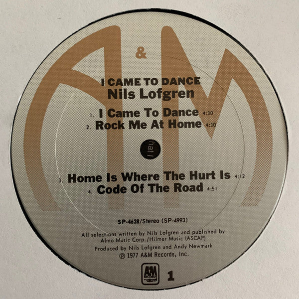 Nils Lofgren : I Came To Dance (LP, Album, Pit)