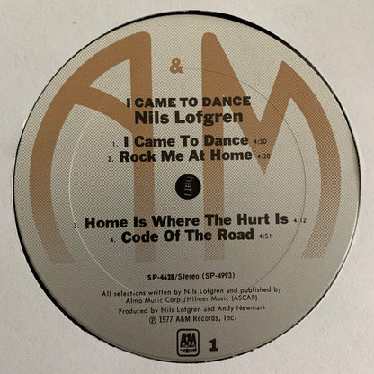 Nils Lofgren : I Came To Dance (LP, Album, Pit)