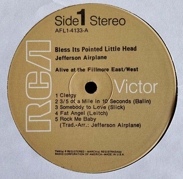 Jefferson Airplane : Bless Its Pointed Little Head (LP, Album, RE, Ind)