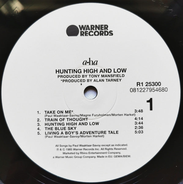 a-ha : Hunting High And Low (LP, Album, RE, RM)