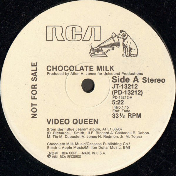 Chocolate Milk (2) : Video Queen (12", Mono, Promo)