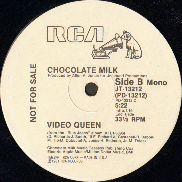 Chocolate Milk (2) : Video Queen (12", Mono, Promo)