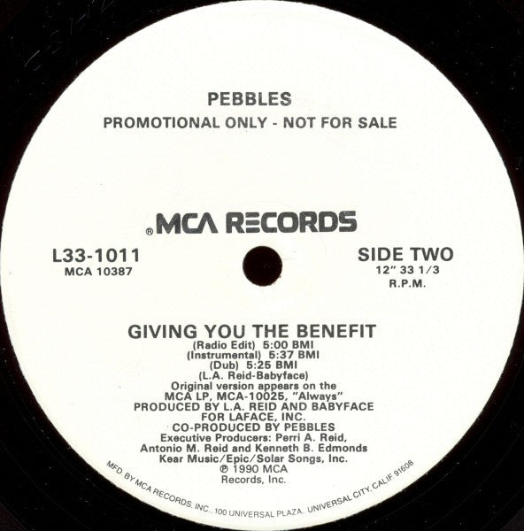 Pebbles : Giving You The Benefit (12", Promo)