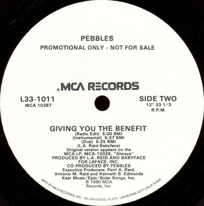 Pebbles : Giving You The Benefit (12", Promo)