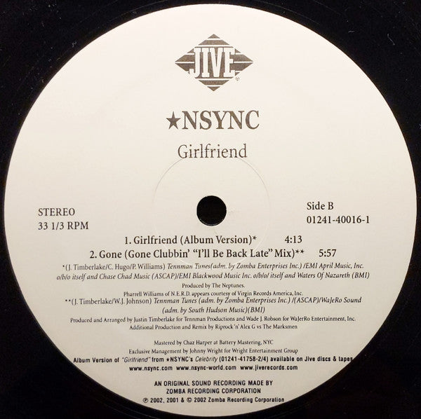 *NSYNC Featuring  Nelly : Girlfriend (The Neptunes Remix) (12")