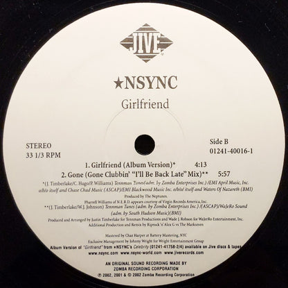 *NSYNC Featuring  Nelly : Girlfriend (The Neptunes Remix) (12")