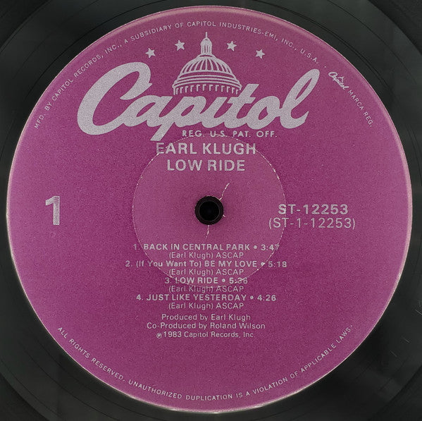 Earl Klugh : Low Ride (LP, Album, Jac)