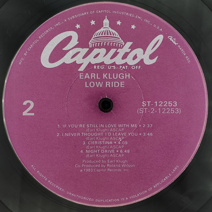 Earl Klugh : Low Ride (LP, Album, Jac)
