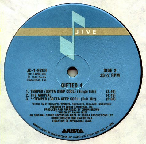 Gifted 4 : Temper (Gotta Keep Cool) (12")