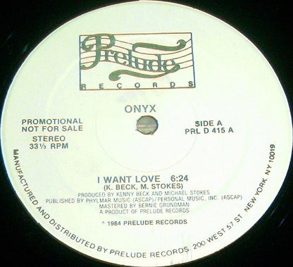 Onyx (6) : I Want Love (12", Promo)