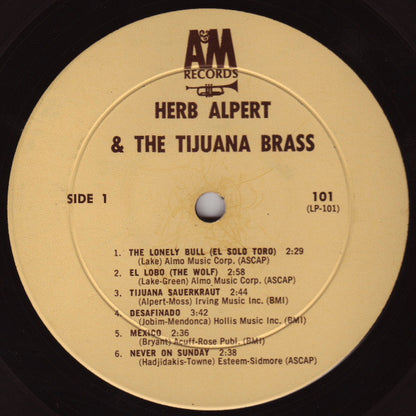 Herb Alpert & The Tijuana Brass : The Lonely Bull (LP, Album, Mono)