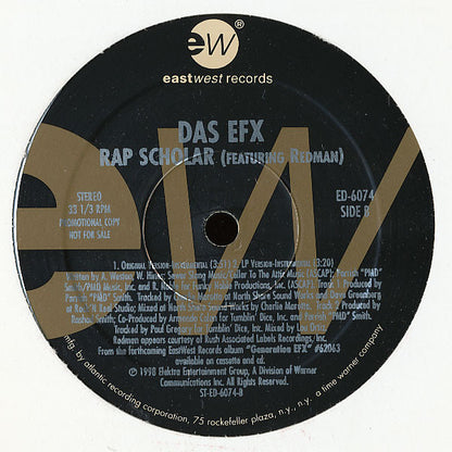 Das EFX : Rap Scholar (12", Promo)