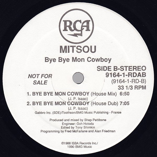 Mitsou : Bye Bye Mon Cowboy (12", Promo)