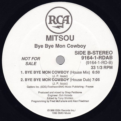 Mitsou : Bye Bye Mon Cowboy (12", Promo)