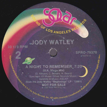 Jody Watley : A Night To Remember (12", Single, Promo)