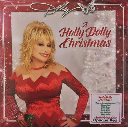 Dolly Parton : A Holly Dolly Christmas (LP, Album, Red)