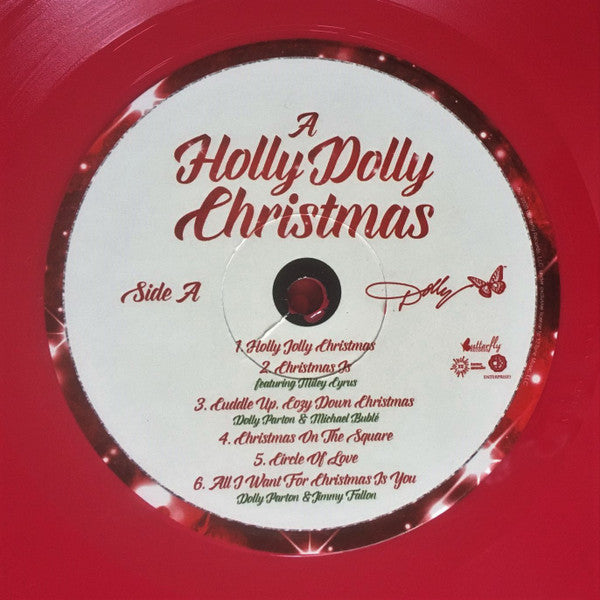 Dolly Parton : A Holly Dolly Christmas (LP, Album, Red)