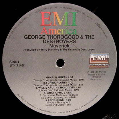 George Thorogood & The Destroyers : Maverick (LP, Album, Jac)