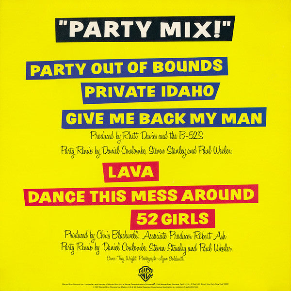 The B-52's : Party Mix! (LP, MiniAlbum, Ltd, Mixed, All)