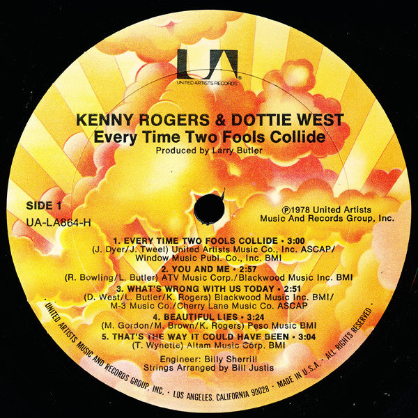 Kenny Rogers & Dottie West : Every Time Two Fools Collide (LP, Album)