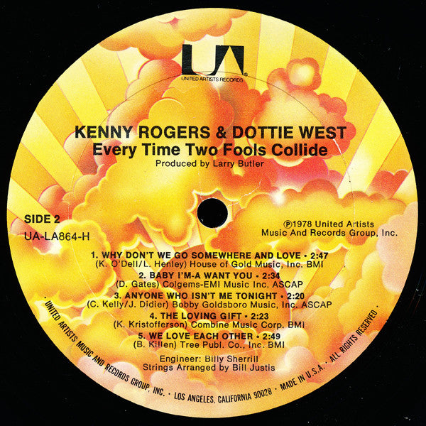 Kenny Rogers & Dottie West : Every Time Two Fools Collide (LP, Album)