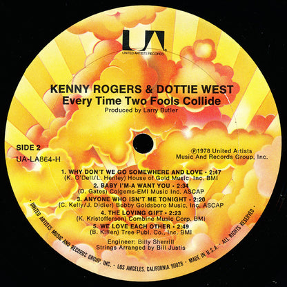 Kenny Rogers & Dottie West : Every Time Two Fools Collide (LP, Album)