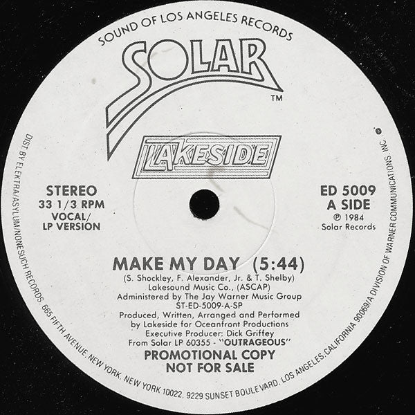 Lakeside : Make My Day (12", Promo, SRC)