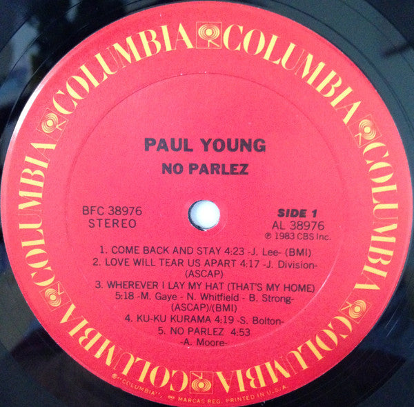 Paul Young : No Parlez (LP, Album, Pit)