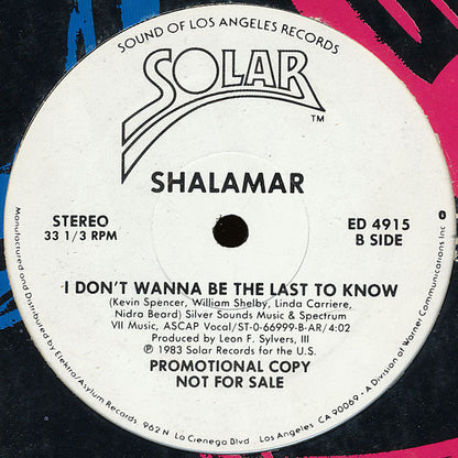 Shalamar : Dead Giveaway (12", Promo)